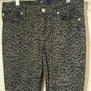 Gap Animal Print Stretch Mid Rise legging jeans size 6/28R gray
